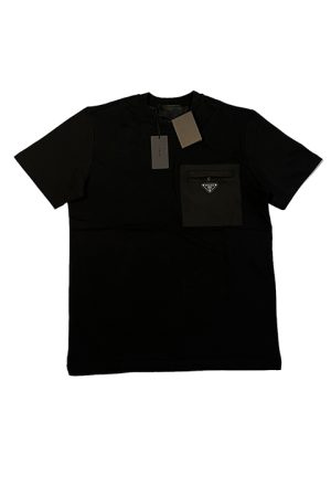 Vintage Men Black Re-Nylon and jersey T-shirt