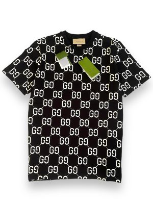 Vintage Men Black Pattern All Over logo t-shirt