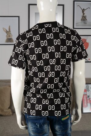 Vintage Men Black Pattern All Over logo t-shirt