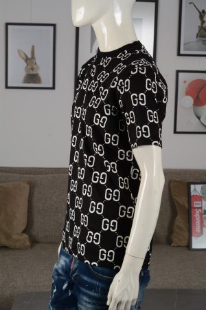 Vintage Men Black Pattern All Over logo t-shirt