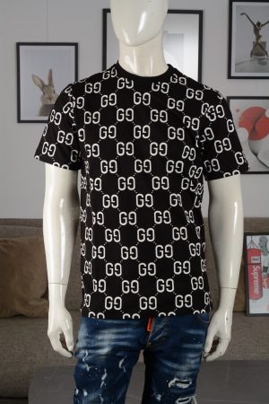 Vintage Men Black Pattern All Over logo t-shirt