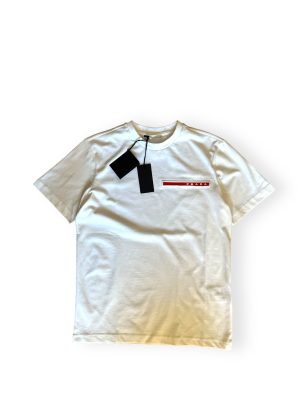 Vintage Men Red Logo White T-shirt